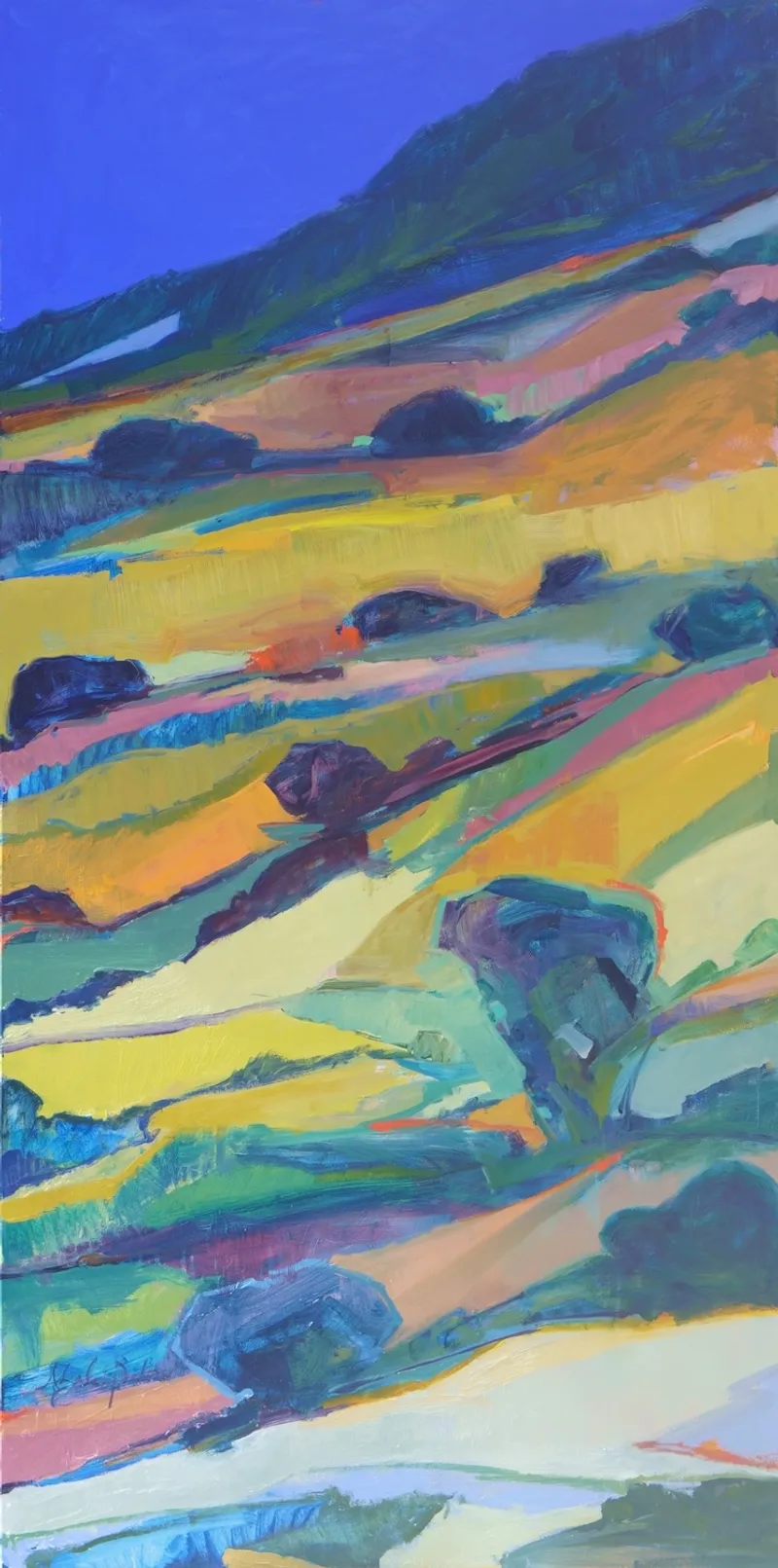 Painting by Abigale Palmer titled Color in the Climb, 2024, oil on canvas.