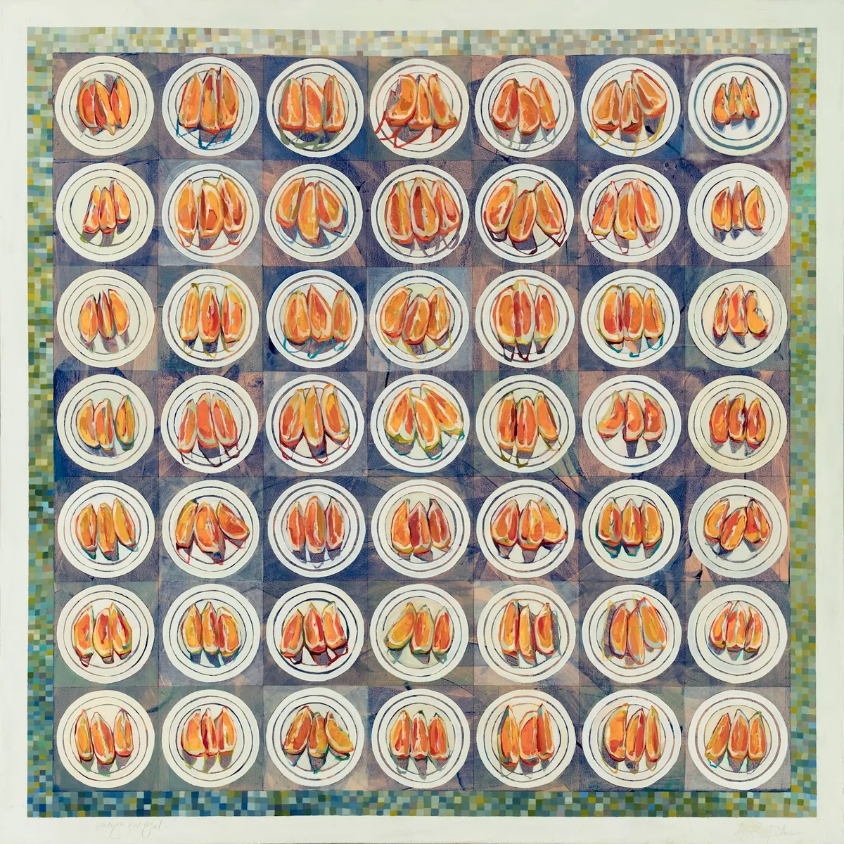 Painting by Abigale Palmer titled Orange You Glad, 2024, oil on canvas.
